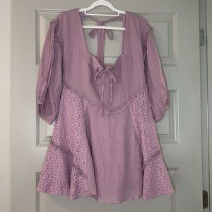 FREE PEOPLE Boho Dress with Lace Accents